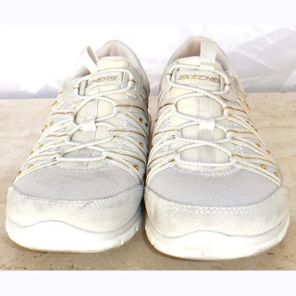 Skechers cream color bling walking shoes